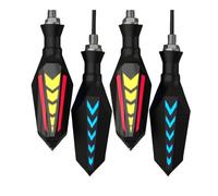 Indicatori Direzione Moto Indicatore di direzione a doppio lato scorrevole per motocicletta, luce lampeggiante a LED, relè integrato, universale M10 per bullone