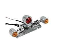 Indicatori Direzione Moto Set di 1 fanale posteriore a LED regolabile per moto, luce di guida, luci dei freni, indicatori di direzione, supporto per targa
