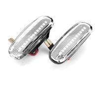 Indicatori direzione per Fiat per Panda 169 per Grande per Punto 2005-2019 Lampada Ripetitrice di Luci di Posizione Laterali A LED Dinamiche indicatori Specchio Lateral(Crystal White)