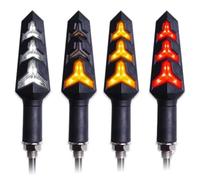 Indicatori Direzione Universali Motociclette Indicatori di Direzione Universali Relè Incorporato Lampeggiatore DRL Lampada Segnalazione Stop Accessori Illuminazione Freni Indicatori motocicli(2 Red 2