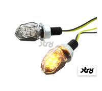 Indicatori LED STR8 Mini 2 Neri Trasparenti con Omologazione Stradale
