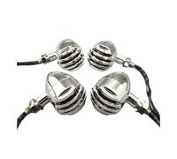 Indicatori Luminosi Kit 4 Pezzi Indicatore Di Direzione Universale Per Motocicletta Lampada Cromata A Proiettile Per