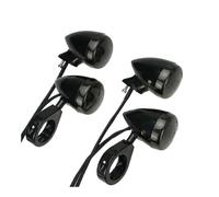 Indicatori Luminosi Kit 4 Pezzi Indicatori Di Direzione Moto Lampade Indicatori Per Alloggiamento Cromato E Nero 41 Mm Con Morsetto Anteriore Posteriore