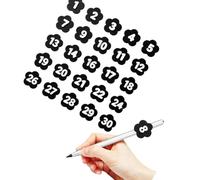 Indicatori numero organizzazione a matita in un, Black | Indicatori numerici visibili, 30 buste identificative in un set coordinato, flessibile