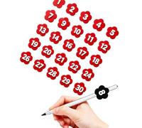 Indicatori numero organizzazione a matita in un, Red | Indicatori numerici visibili, 30 buste identificative in un set coordinato, flessibile