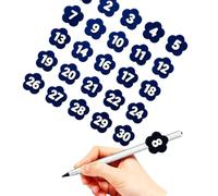 Indicatori numero organizzazione a matita in un, Royal blue | Indicatori numerici visibili, 30 buste identificative in un set coordinato, flessibile