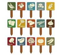 Indicatori Per Piante Da Giardino - Cartelli In Legno A Forma Di T Da 2,6x5,1 Pollici | Set Di Etichette Per Verdure Da 15 Pezzi | Etichette Decorative In Legno Naturale | 120 G Leggero