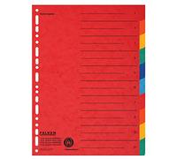 Indice in cartone originale Falken extra largo per DIN A4+ 24,5 x 30 cm a tutta altezza con stampa organizzativa in 10 parti a colori 2 x 5 colori per l'archiviazione di copertine di depliant