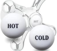 Indici di plastica per rubinetto caldo e freddo, grande, a cupola, diametro 19 mm, tradizionale classico copritesta e meccanismo di conversione kit per lavabo, vasca da bagno e lavello da cucina