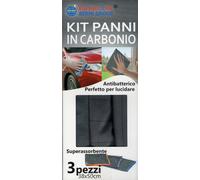 indici15 Kit 3 pezzi Panni Carbonio alta qualitè Ecologici Antibatterici Pulizia