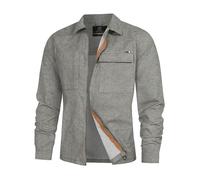 Indicode Camicia da uomo INEuron manica lunga con due tasche sul petto e cerniera | Giacca uomo uomo, esercito, L