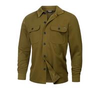 Indicode INNello Camicia a maniche lunghe da uomo con collo a venticella | Giacca da mezza stagione da uomo, verde oliva scuro, M
