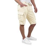 Indicode Kjeld, pantaloncini cargo da uomo con 6 tasche, con cintura in tessuto in 100% cotone, pantaloncini corti da uomo, pantaloni cargo corti estivi per uomo, nebbia, XXXXL