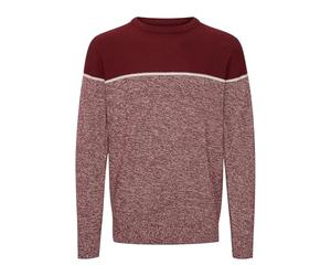 Indicode Lynn - Maglione da uomo a maglia fine con scollo rotondo, Bordeaux (201), M