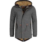 Indicode Uomini Barge Winter Jacket | Giacca invernale con cappuccio e fodera in peluche Dk Grey S