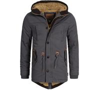 Indicode Uomini Barge Winter Jacket | Giacca invernale con cappuccio e fodera in peluche Dk Grey XXL