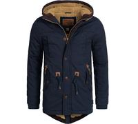 Indicode Uomini Barge Winter Jacket | Giacca invernale con cappuccio e fodera in peluche Navy S