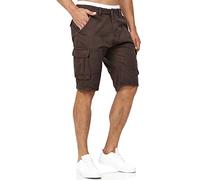 Indicode Uomini Blixt Cargo Shorts | Pantaloncini Cargo con 6 Tasche e Cintura in 100% Cotone Dk Brown L