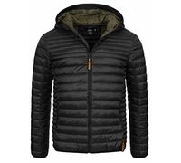 Indicode Uomini Bowers Quilted Jacket | Giacca trapuntata dall'aspetto piumino Black M