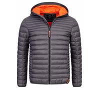 Indicode Uomini Bowers Quilted Jacket | Giacca trapuntata dall'aspetto piumino Dk Grey M