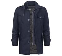 Indicode Uomini Brandon Coat | Cappotto corto con collo alla coreana Navy M