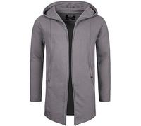 Indicode Uomini Brekstad Sweat Jacket | Felpa Oversize con Cappuccio in Cotone Pewter L