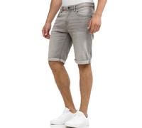 Indicode Uomini Caden Jeans Shorts | Pantaloncini Jeans Used Look con 5 Tasche Lt Grey L
