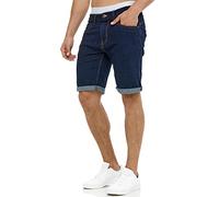 Indicode Uomini Caden Jeans Shorts | Pantaloncini Jeans Used Look con 5 Tasche Rinse Wash S