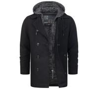 Indicode Uomini Cliff Coat | Cappotto corto con collo alla coreana Black M