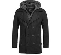 Indicode Uomini Cliff Coat | Cappotto corto con collo alla coreana Black XXL