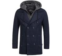 Indicode Uomini Cliff Coat | Cappotto corto con collo alla coreana Navy M