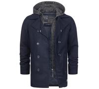Indicode Uomini Cliff Coat | Cappotto corto con collo alla coreana Navy S