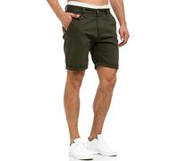 Indicode Uomini Cuba Chino Shorts | Bermuda Pantaloncini Chino con 5 Tasche Grün Army S