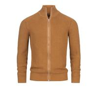 Indicode Uomini Dodson Cardigan | Maglia Aperta con Collo Alto in Cotone Rubber M