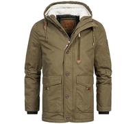 Indicode Uomini INCrossing Winter Jacket | Giubbotto invernale con cappuccio foderato Army L
