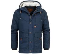 Indicode Uomini INCrossing Winter Jacket | Giubbotto invernale con cappuccio foderato Navy L