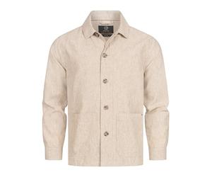 Indicode Uomini INElton Jacket | Giubbotto Leggero con Due Tasche in Misto Cotone e Lino Otter S