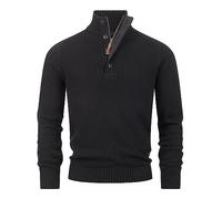 Indicode Uomini INIsalu Pullover | Maglione con Collo Alto in 80% Cotone Black L