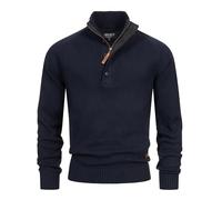 Indicode Uomini INIsalu Pullover | Maglione con Collo Alto in 80% Cotone Navy M