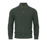 Indicode Uomini INLayton Cardigan | Maglia Aperta con Collo Alto Army XXL