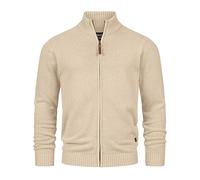Indicode Uomini INLut Cardigan | Maglia Aperta con Collo a Lupetto Irish Cream S