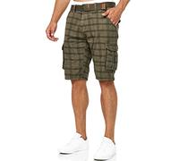 Indicode Uomini INMonroe Cargo Shorts | Bermuda Pantaloncini Cargo Inclusa Cintura in Cotone Army Check XL