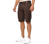 Indicode Uomini INMonroe Cargo Shorts | Bermuda Pantaloncini Cargo Inclusa Cintura in Cotone Dk Brown S