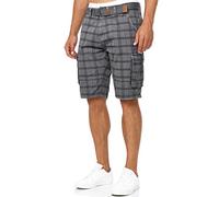 Indicode Uomini INMonroe Cargo Shorts | Bermuda Pantaloncini Cargo Inclusa Cintura in Cotone Iron Check L