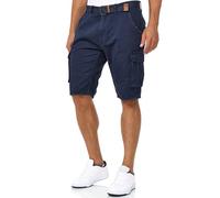 Indicode Uomini INMonroe Cargo Shorts | Bermuda Pantaloncini Cargo Inclusa Cintura in Cotone Navy L