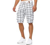 Indicode Uomini INMonroe Cargo Shorts | Bermuda Pantaloncini Cargo Inclusa Cintura in Cotone Optical Check XXL
