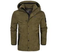 Indicode Uomini INOlime Jacket | Giacca invernale con cappuccio e zip nascosta Army M