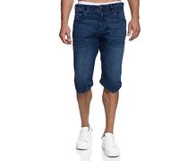 Indicode Uomini Jaspar Jeans Shorts | Pantaloncini Jeans Used Look con 5 Tasche Medium Indigo L