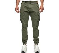 Indicode Uomini Kerr Cargo Pants | Pantaloni Cargo in 98% Cotone Inclusa Cintura Army M
