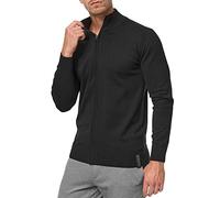 Indicode Uomini Lau Cardigan | Maglia Aperta con Collo Alto in 80% Cotone Black XXL